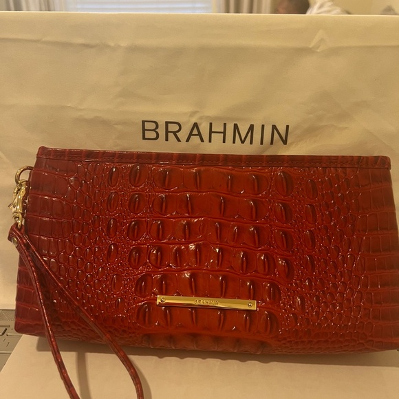 Brahmin Kayla Malbourne Umbra Leather Wristlet Bag - Picture 2 of 10